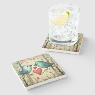 Posavasos De Piedra Amor de pájaro 3
