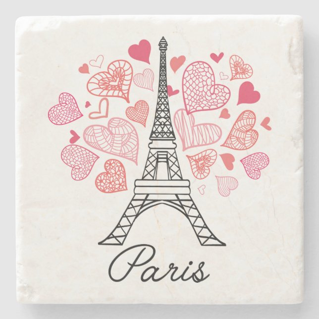 Posavasos De Piedra Amor de París, Francia (Anverso)