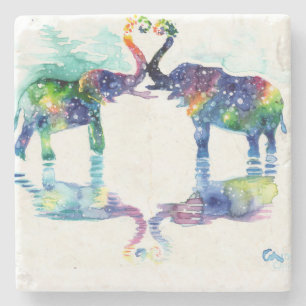 Posavasos De Piedra Amor del elefante