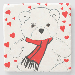 Posavasos De Piedra amor del oso de peluche
