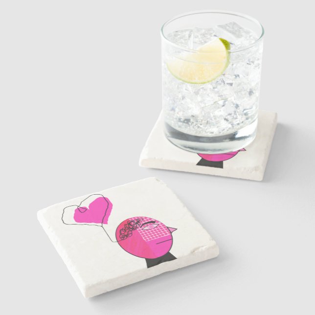 Posavasos De Piedra Amor en la mente (Lateral)
