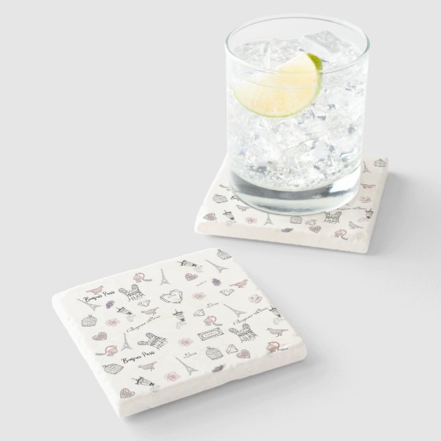 Posavasos De Piedra Amor en Peris Moda Bohemia Chica de Boho Floral (Lateral)