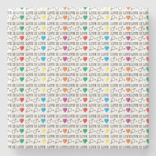 Posavasos De Piedra AMOR es AMOR igualdad cita en colores arcoiris