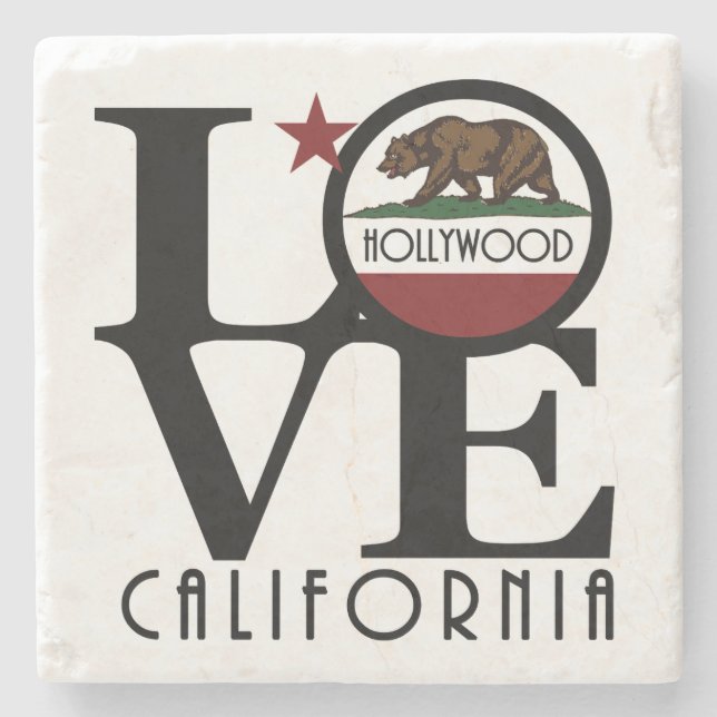 Posavasos De Piedra AMOR Hollywood California (Anverso)