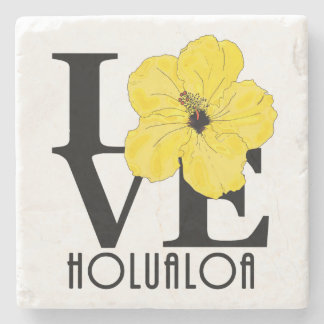 Posavasos De Piedra AMOR Holualoa Yelow Hibiscus
