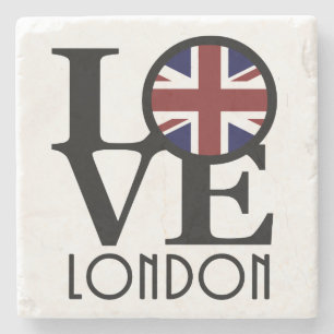 Posavasos De Piedra AMOR Londres (bandera británica)