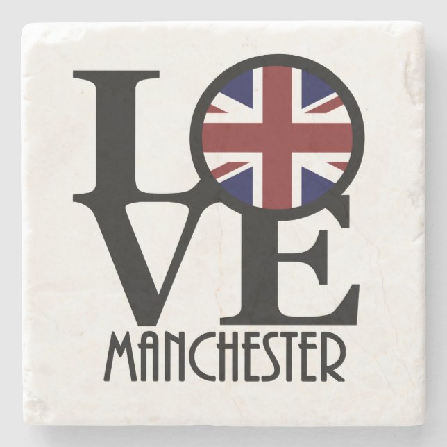 Posavasos De Piedra AMOR Manchester Inglaterra (Anverso)