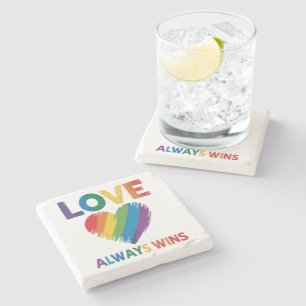 Posavasos De Piedra Amor Siempre Gana LGBT