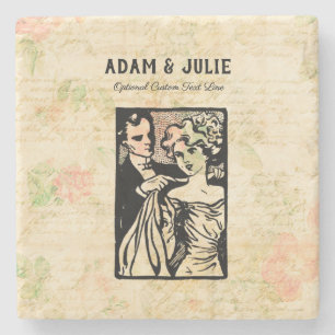 Posavasos De Piedra Amor y romance Personalizable de arte de parejas a