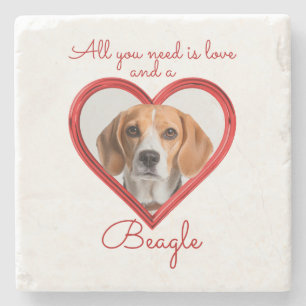 Posavasos De Piedra Amor y un Beagle
