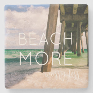 Posavasos De Piedra Amos acuáticos con temática de playa con foto oceá