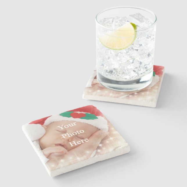 Posavasos De Piedra Añada su propia foto (Lateral)