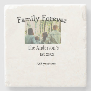 Posavasos De Piedra Añadir el nombre de la familia foto año vacaciones