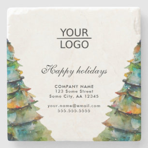Posavasos De Piedra Añadir promoción de árbol de Navidad de Personaliz