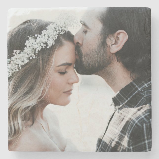 Posavasos De Piedra Añadir su propia foto Personalizado de doble cara (Anverso)