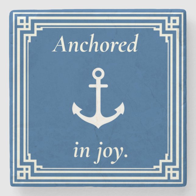 Posavasos De Piedra Anchored in Joy  (Anverso)