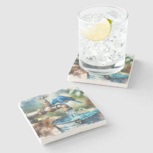 Posavasos De Piedra Anciano sobre un viejo grito