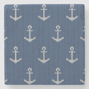 Posavasos De Piedra Ancla de mar de punto
