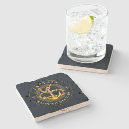 Posavasos De Piedra Anclaje de oro