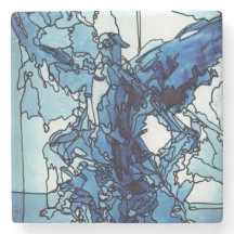 Ángel azul de piedra