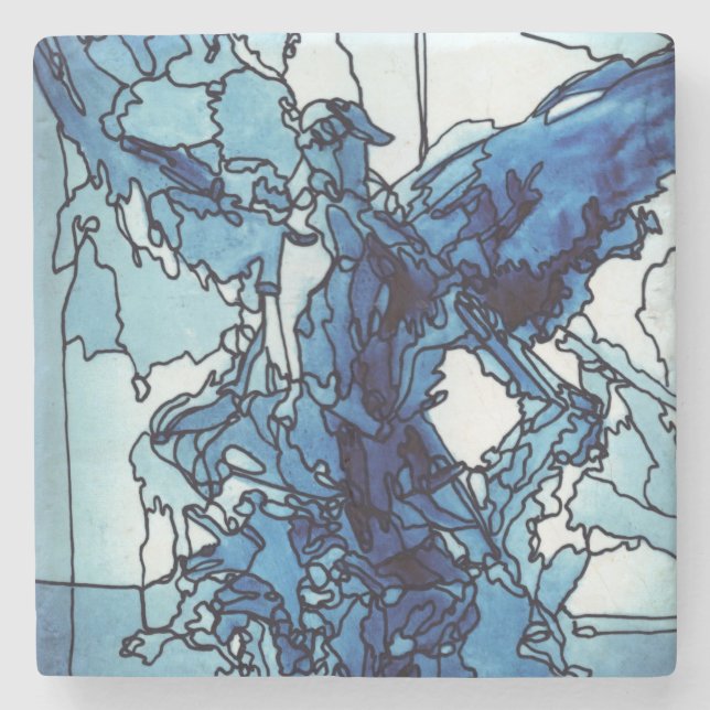 Posavasos De Piedra Ángel azul de piedra (Anverso)