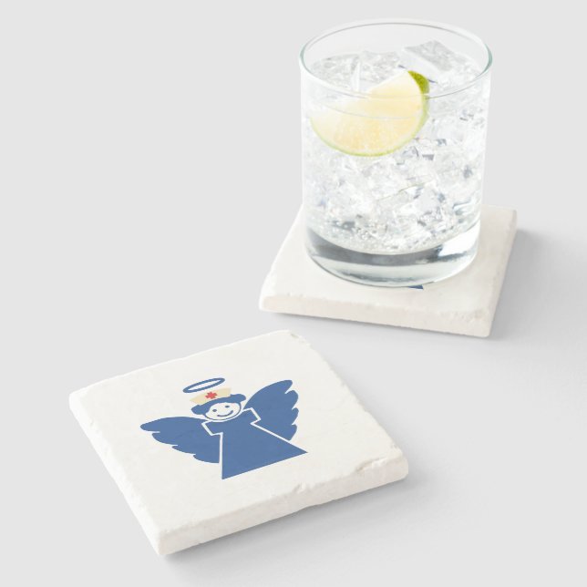 Posavasos De Piedra Ángel de la enfermera (Lateral)