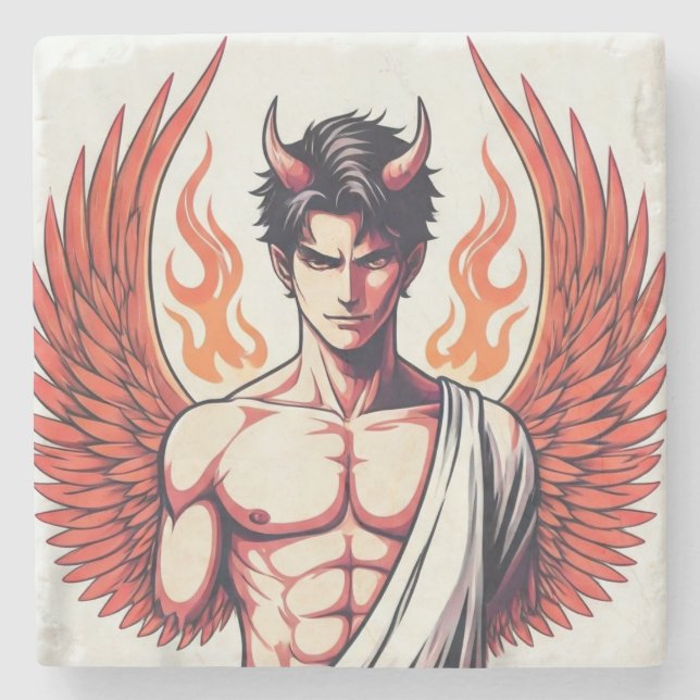 Posavasos De Piedra Ángel de la oscuridad (Anverso)