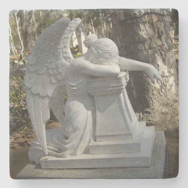 Posavasos De Piedra Angel Weeping (Anverso)