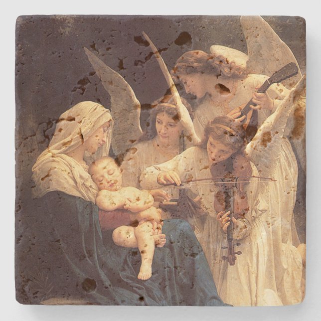 Posavasos De Piedra Ángeles Serenade Mary y Jesús (Anverso)