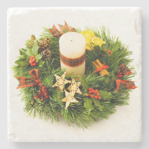 Posavasos De Piedra Anillo de velas de Navidad