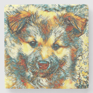 Posavasos De Piedra AnimalArt_Dog_07