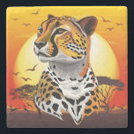 Posavasos De Piedra Animales salvajes de la costa africana Cheetah<br><div class="desc">El chita (Acinonyx jubatus) es un gato grande y el animal terrestre más rápido. Tiene una piel clara a cremosa, blanca o pálida, marcada con manchas negras uniformemente espaciadas y sólidas. La cabeza es pequeña y redondeada, con un hocico corto y rachas faciales como lágrimas negras. Llega a 67-94 cm...</div>