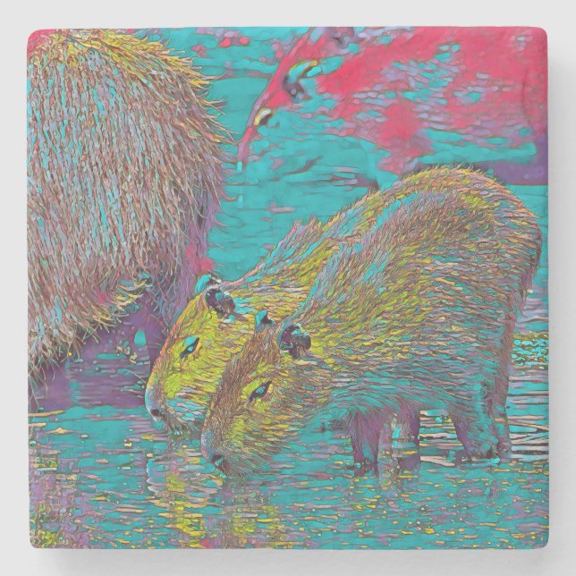Posavasos De Piedra AnimalMix_Capybara_005 (Anverso)