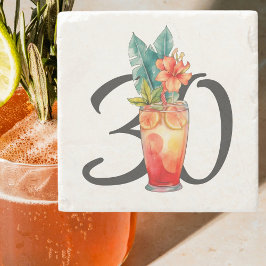 Posavasos De Piedra Aniversario de la cola de cocteles de Cute Girly