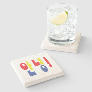 Posavasos De Piedra ¡Annyeong! Hi/Hello 안 녕 idioma hangul coreano