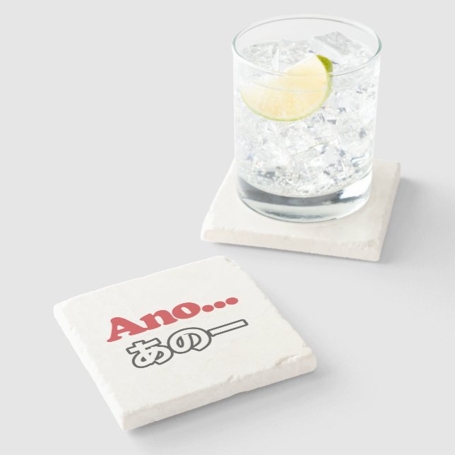 Posavasos De Piedra Ano... (Japonés para Umm... Estaba Pensando) (Lateral)