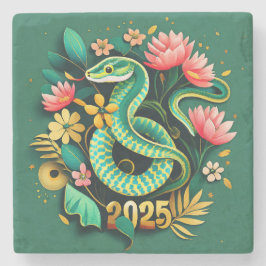 Posavasos De Piedra Año Nuevo Chino de la Serpiente de la Madera 2025 