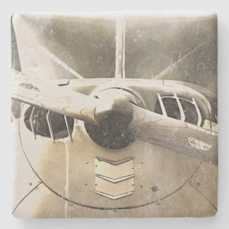 Posavasos De Piedra Antiguo Avión Deteriorado