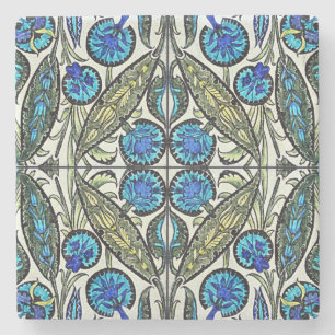 Posavasos De Piedra Antiguo diseño botánico victoriano