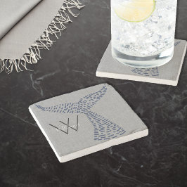 Posavasos De Piedra Apellido Personalizado Arte Nautical Whale Tail