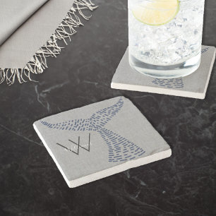 Posavasos De Piedra Apellido Personalizado Arte Nautical Whale Tail