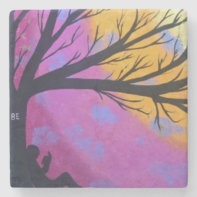 Posavasos De Piedra Apenas SEA práctico de costa de piedra (Anverso)