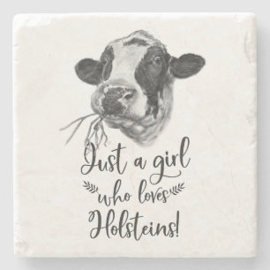 Posavasos De Piedra Apenas un chica que ama las vacas de Holstein