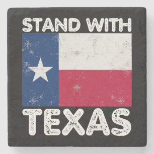 Posavasos De Piedra Apoyo a Texas Me quedo con Texas bandera Texan
