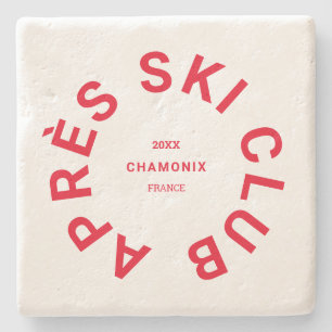 Posavasos De Piedra Après Ski Club Escudo de la Estación de Esquí Rojo