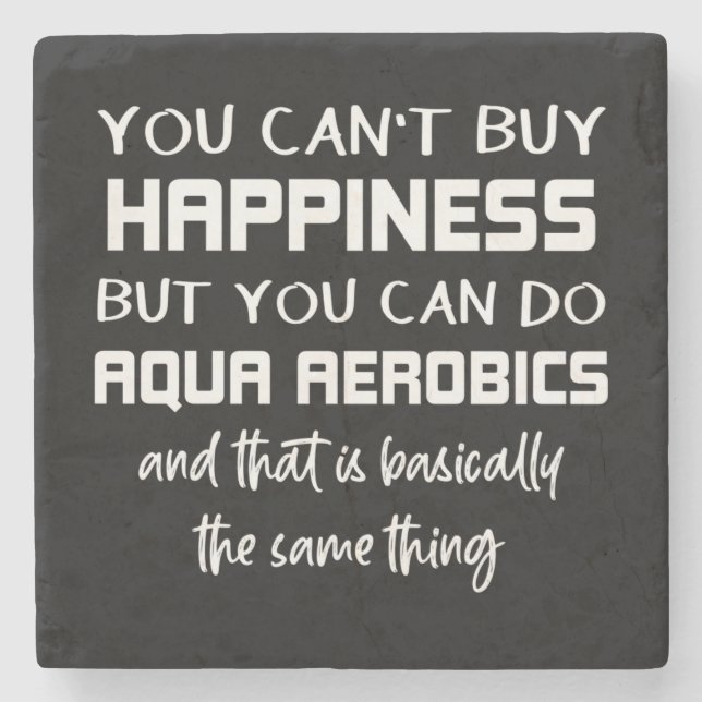 Posavasos De Piedra Aqua Aerobics es Felicidad Aerobic Agua Graciosa (Anverso)