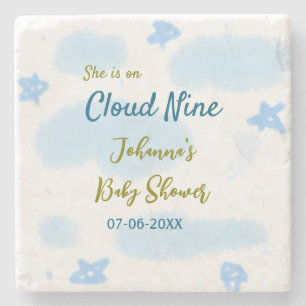 Posavasos De Piedra Aqua dorado ella está en la nube nueve shower de n