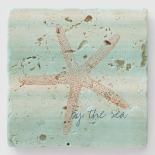Posavasos De Piedra Aqua Mint Playa Blanca Vibraciones Estrella de Mar