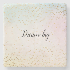 Posavasos De Piedra Aqua Pink Yellow Gold Confetti