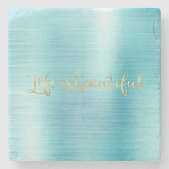 Posavasos De Piedra Aqua Stripe (Anverso)